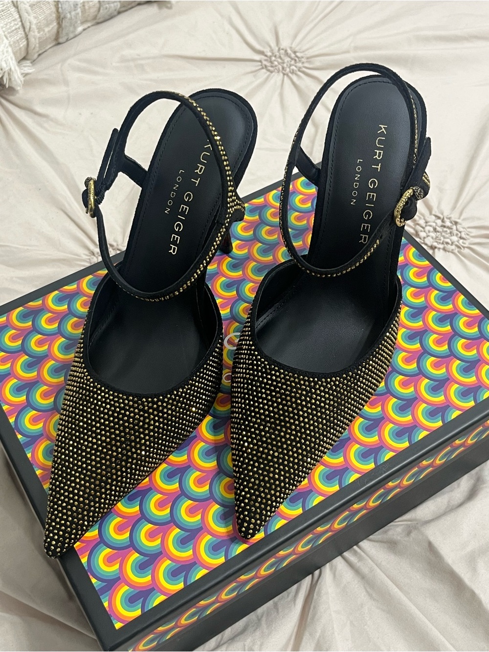 Kurt Geiger Mayfair Point Ankle Strap Heels